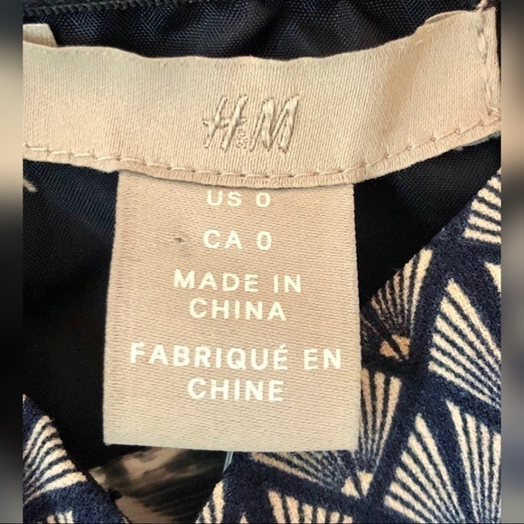 H&M Navy Blue Sleeveless Wide-Leg Cropped Sailor Jumpsuit w/ Straps | Size 0 - Picture 9 of 12